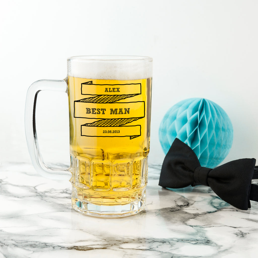 Personalised Comic Style Beer Glass Tankard