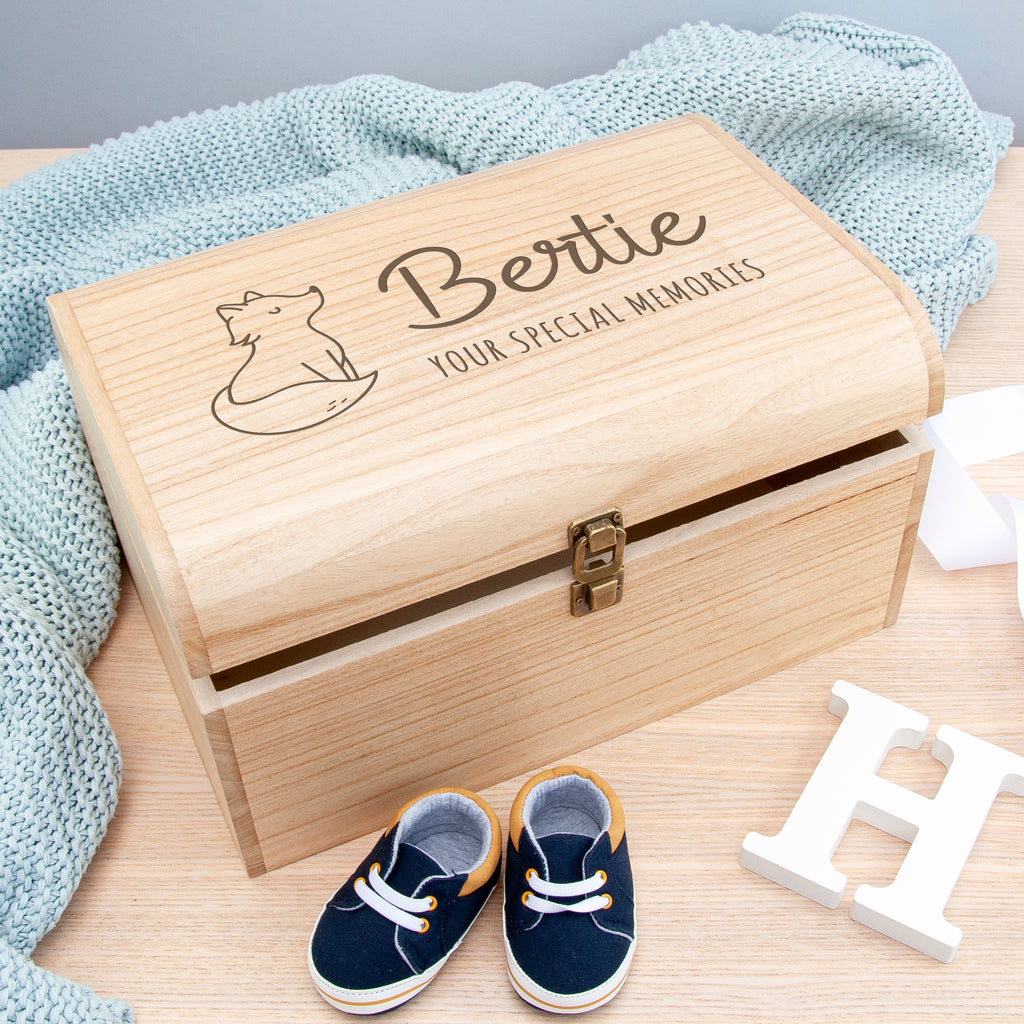Personalised Baby Gift Keepsake Box - Personalised Baby Gifts For Newborn -  Personalised Wooden Memory Box