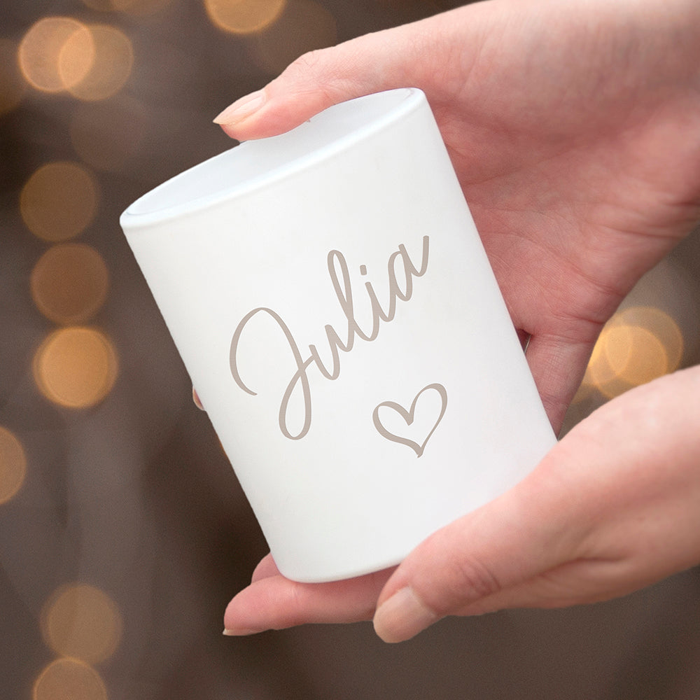 Personalised Heart Candle Holder