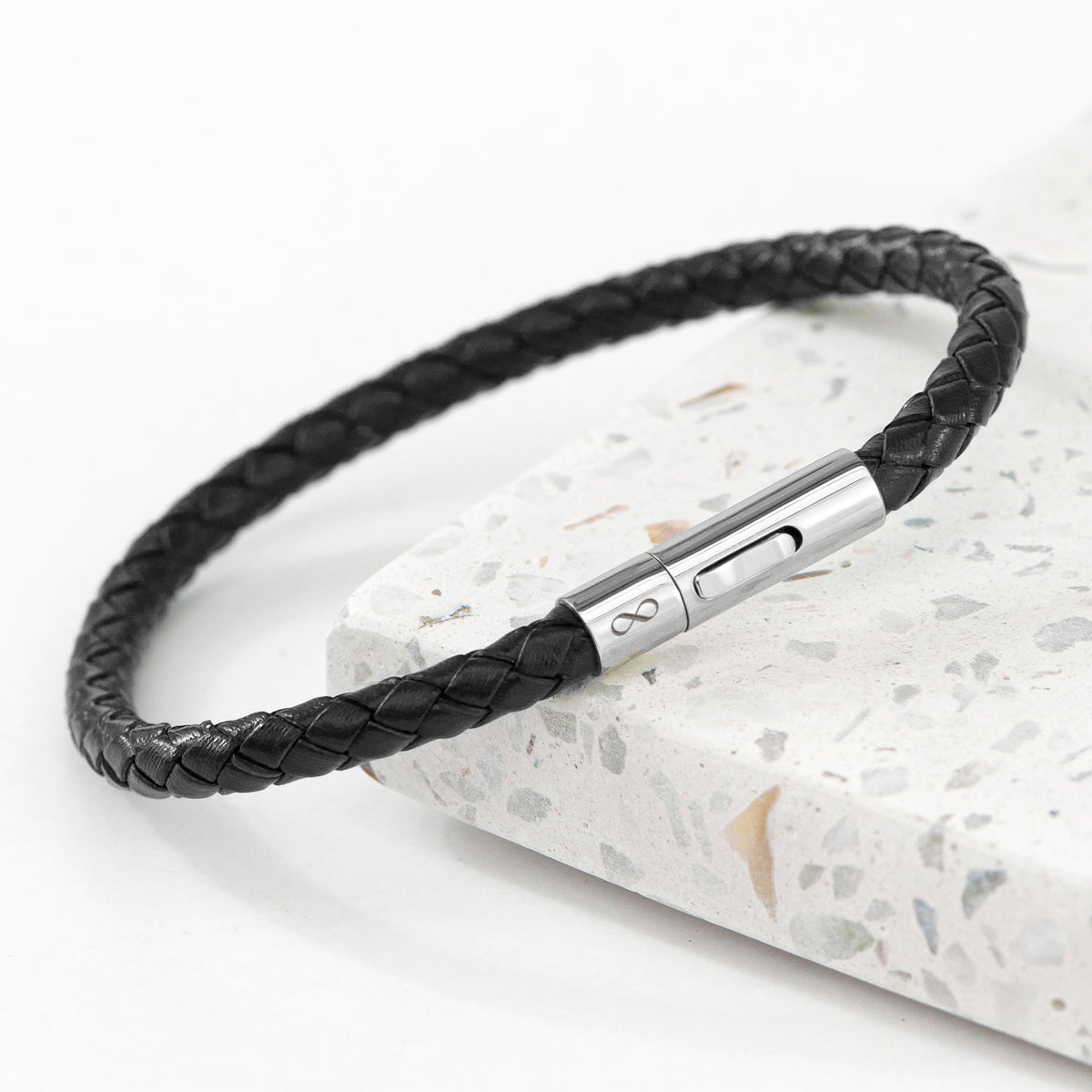 Personalised Men's Infinity Capsule Leather Bracelet | Gifts for Him ...