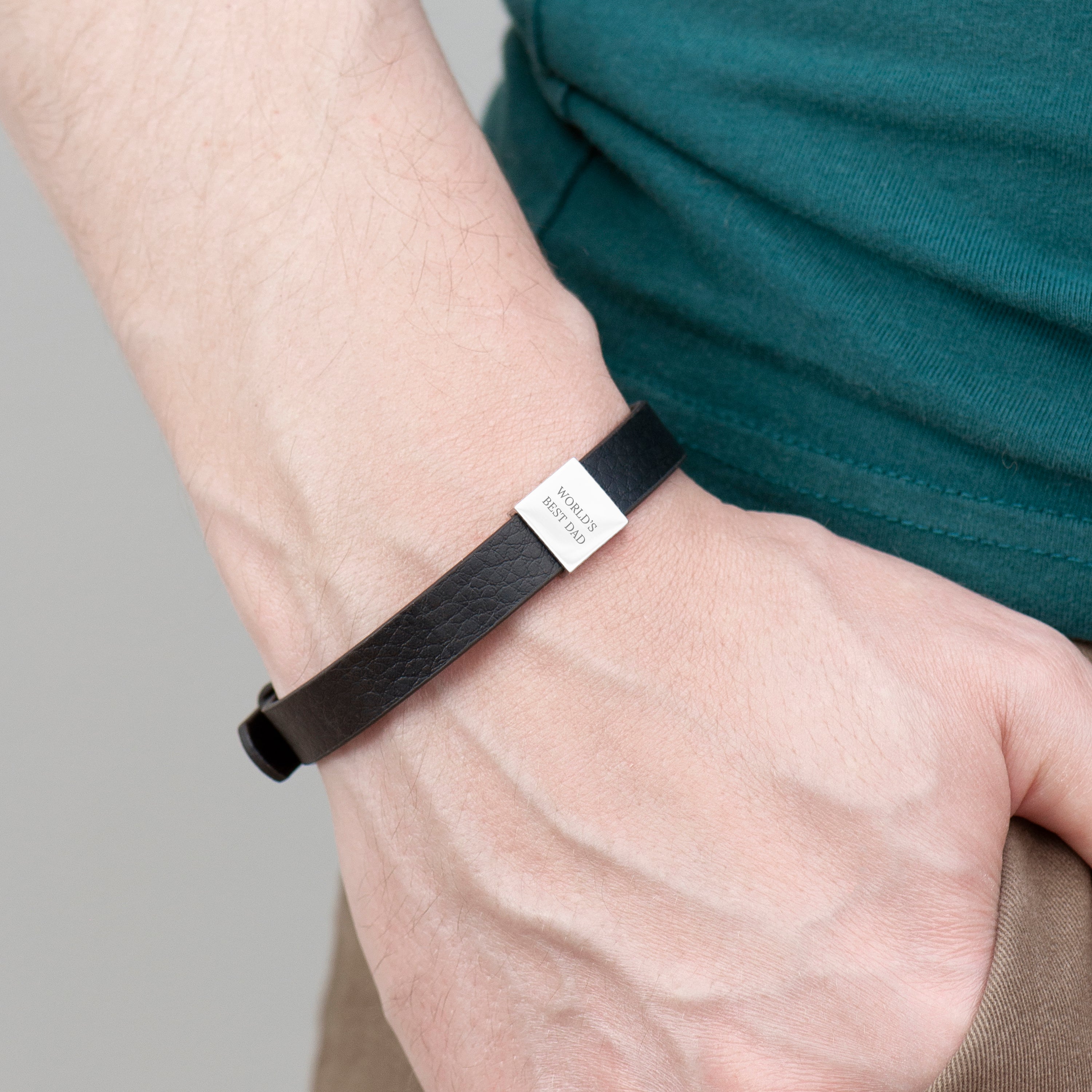 Mens Personalised four-banded dual-leather wrap bracelet –  barehandsbracelets.com