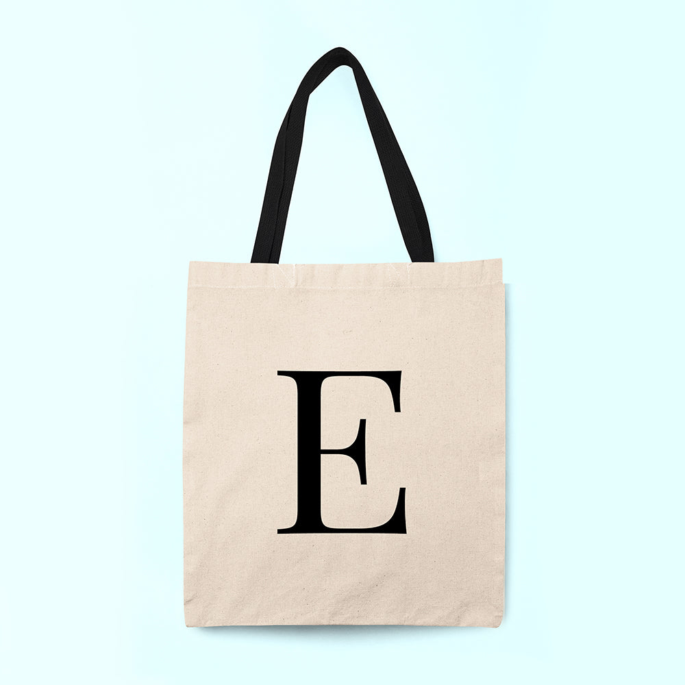 Monogrammed Linen Tote Bag