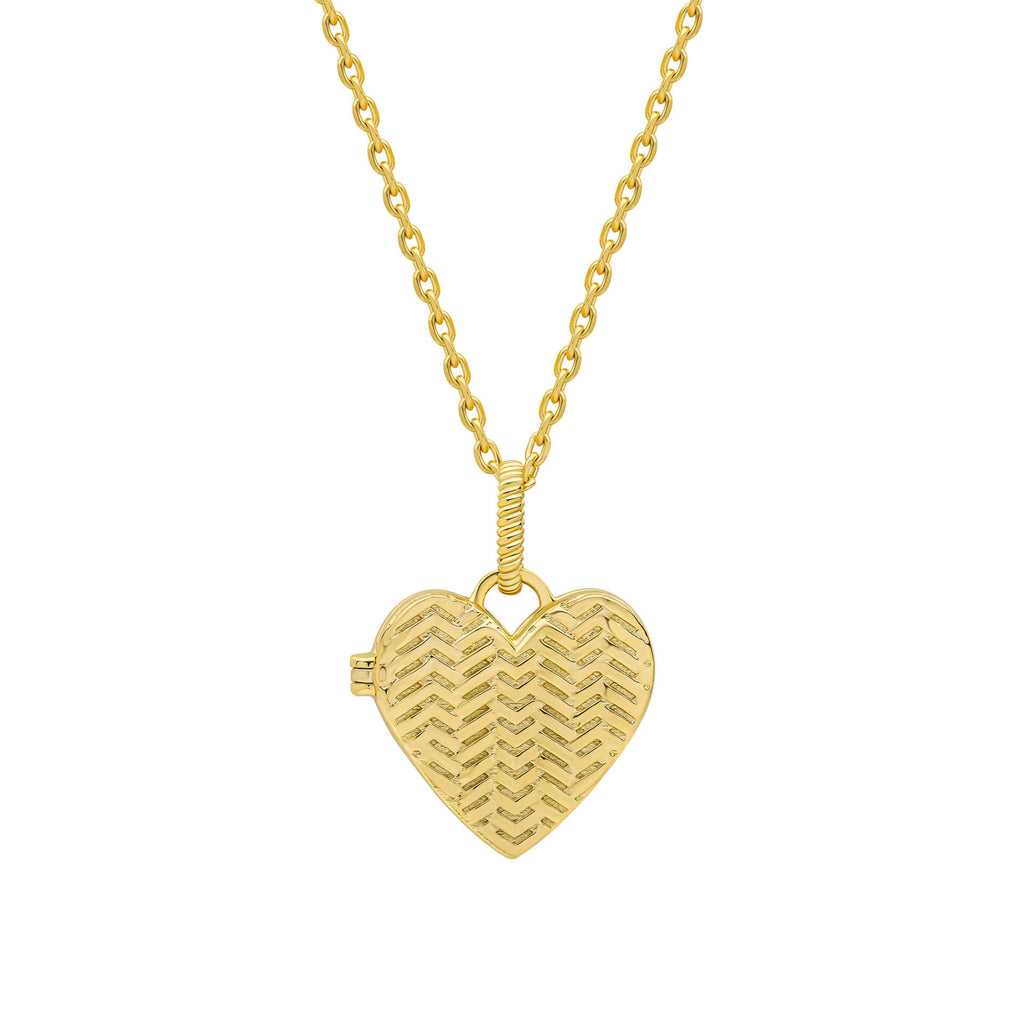 Laura Ashley Gold Plated Sterling Silver Woven Heart Locket Necklace