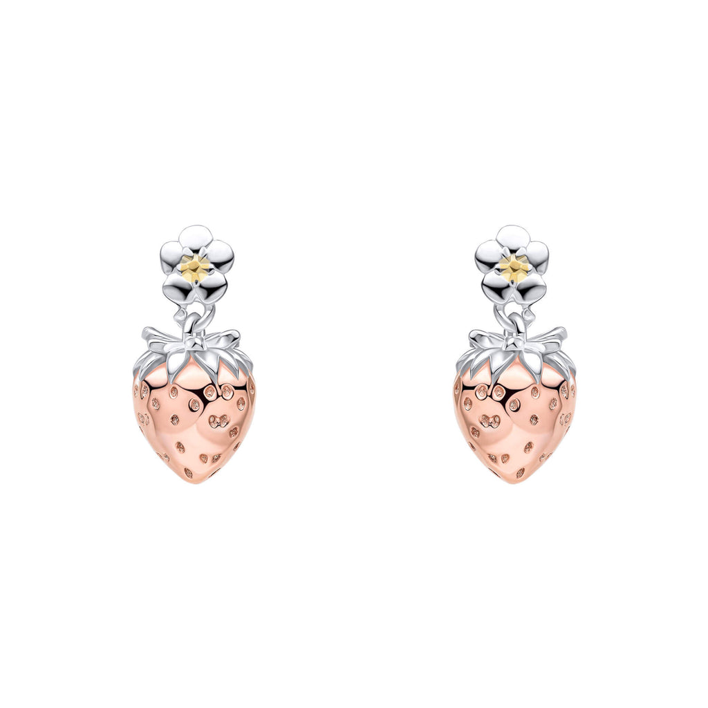 Laura Ashley Sterling Silver and Rose Gold Strawberry Stud Earrings