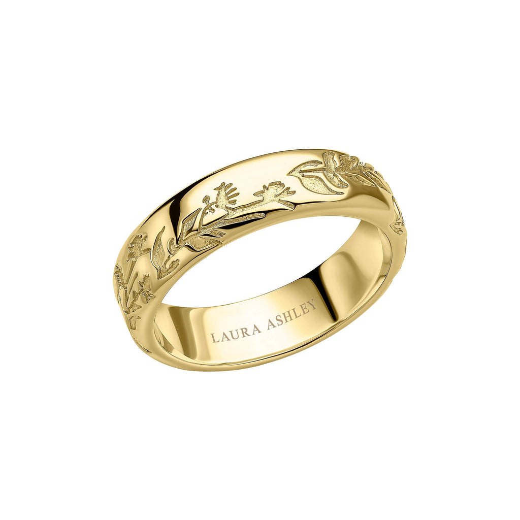 Laura Ashley Gold Plated Sterling Silver Floral Ring