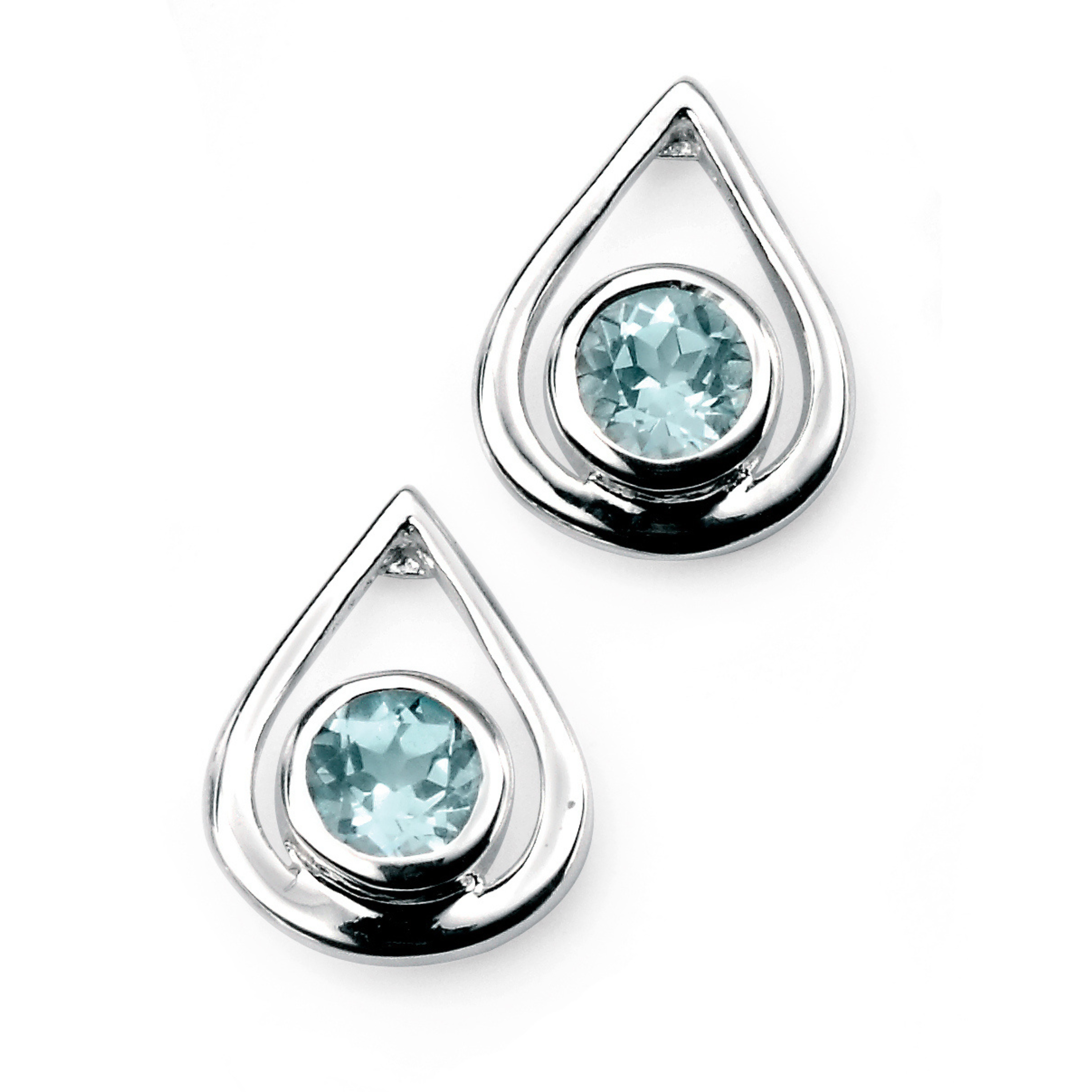 Sterling Silver and Blue Topaz Teardrop Earrings | Treat Republic