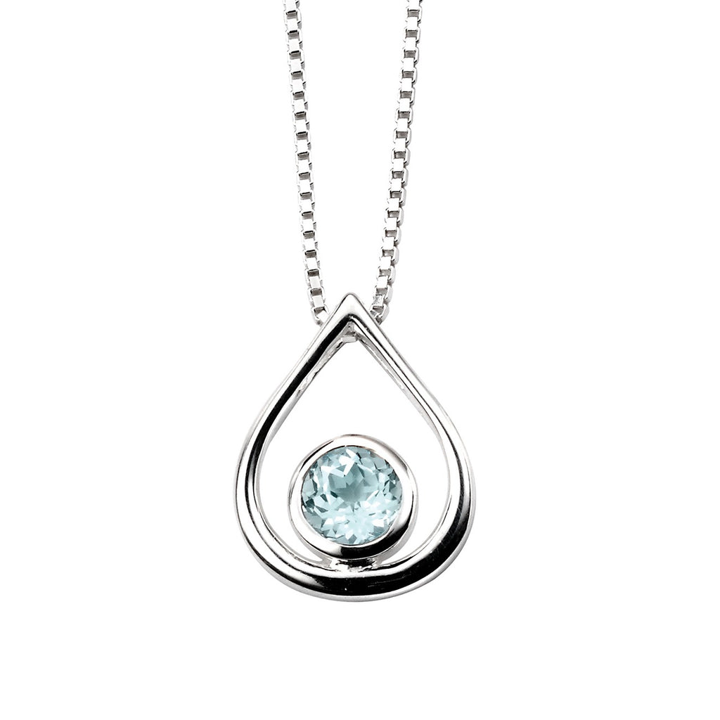 Sterling Silver and Gemstone Pendant Necklace