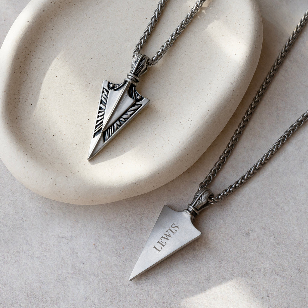 Personalised Men's Tribal Arrowhead Necklace