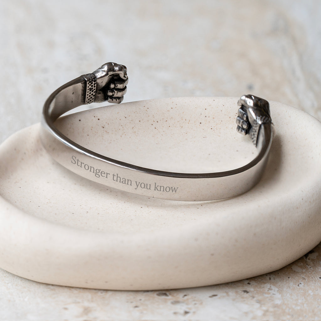 Personalised Men's Warrior Fist Cuff Bracelet