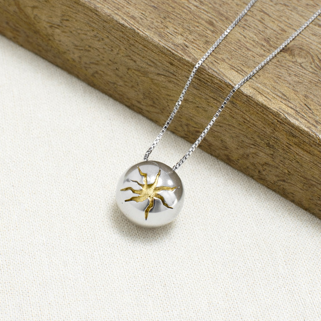 Sterling Silver and Gold Volcano Necklace