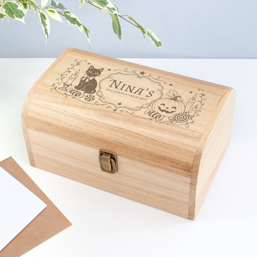 Personalised Halloween Treats Keepsake Chest