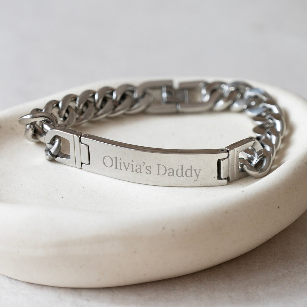 Personalised Men's Heavy Duty Woven Steel ID Bracelet