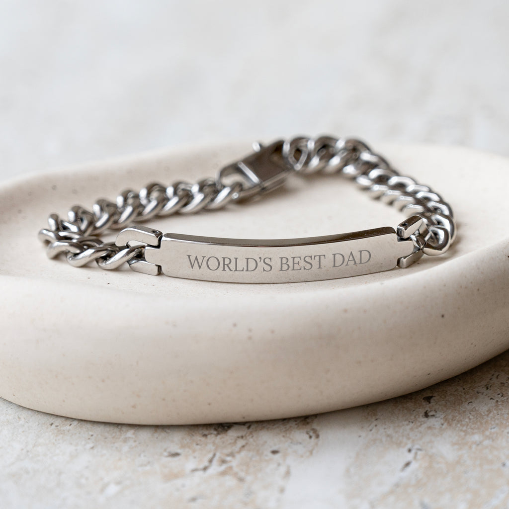 Personalised Men’s Urban Chain ID Bracelet with Lobster Clasp