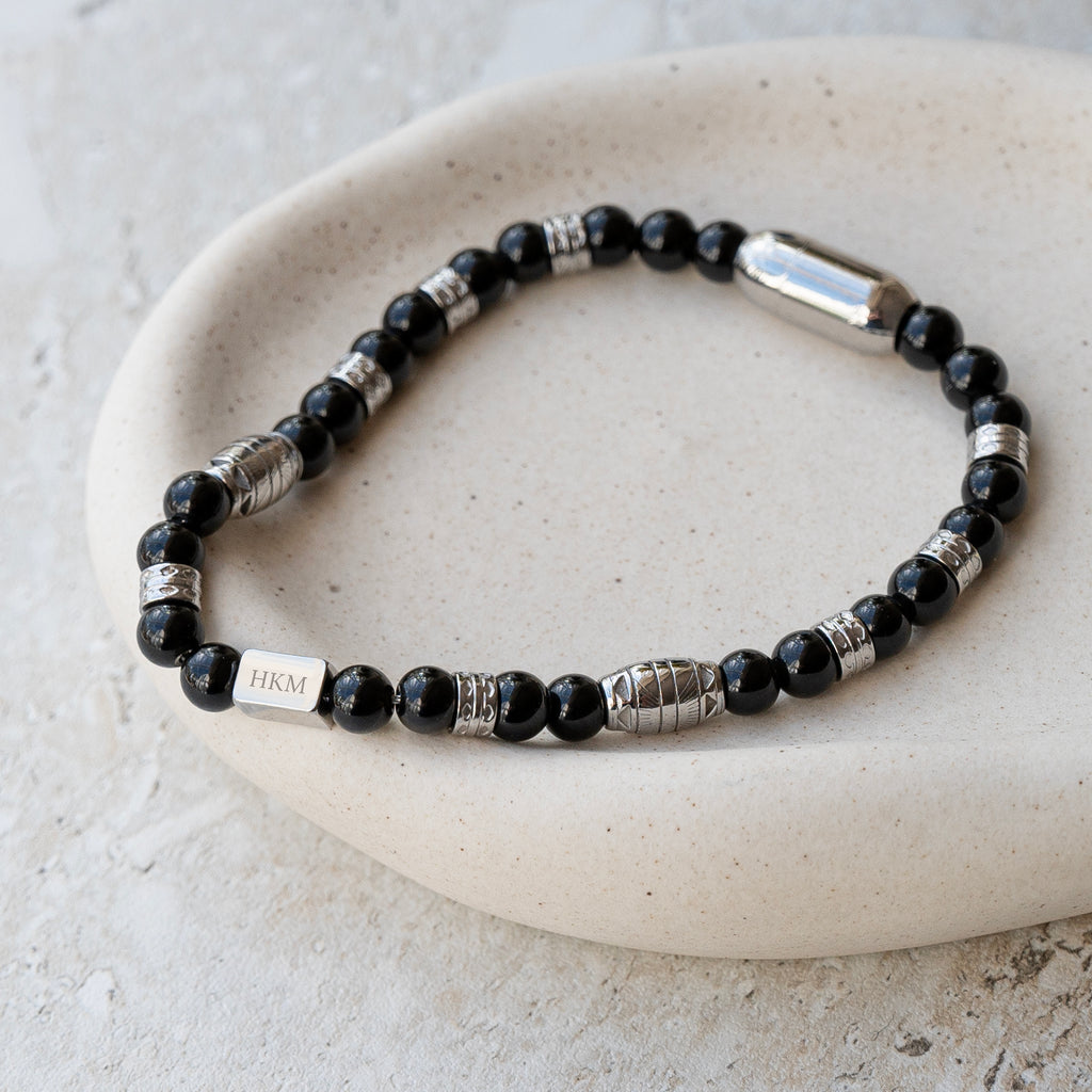 Personalised Men’s Semi Precious Gemstone Beaded Bracelet
