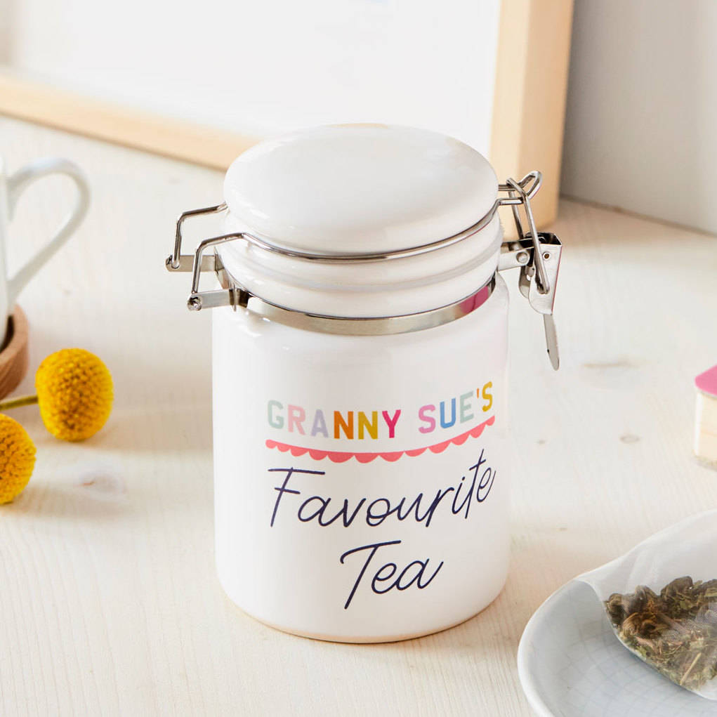 Personalised Favourite Tea Ceramic Storage Jar