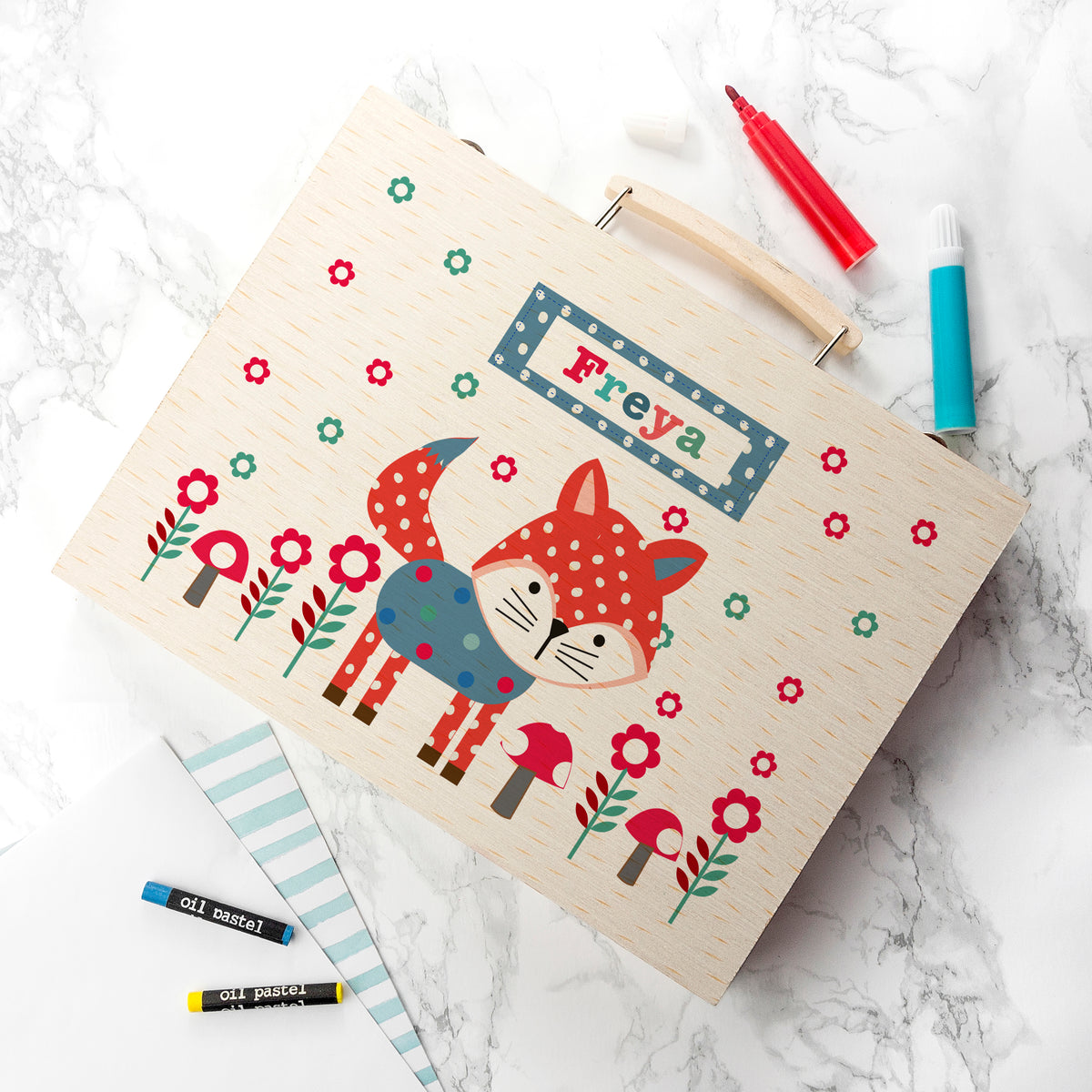 Personalised Kid’s Little Fox Colouring Set | Children's Gifts | Treat ...
