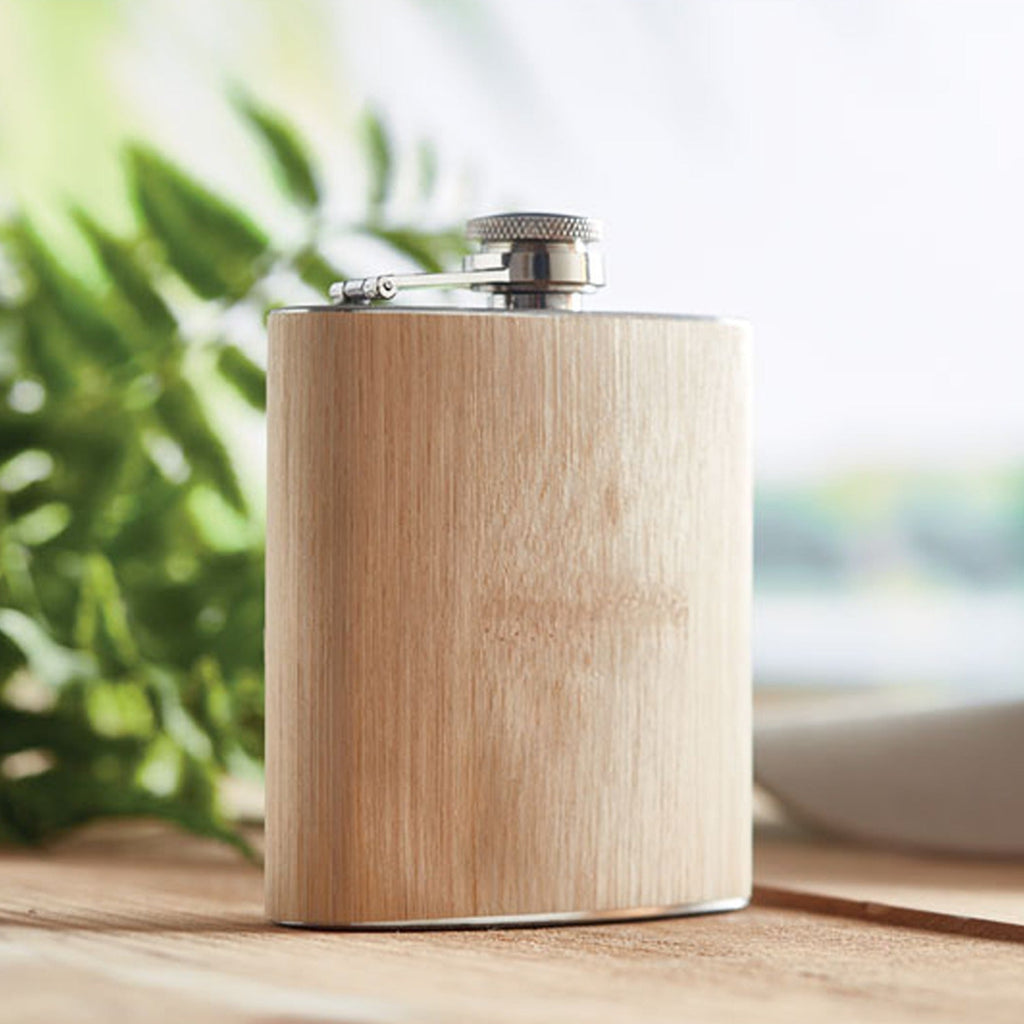 Bamboo Slim Hip Flask