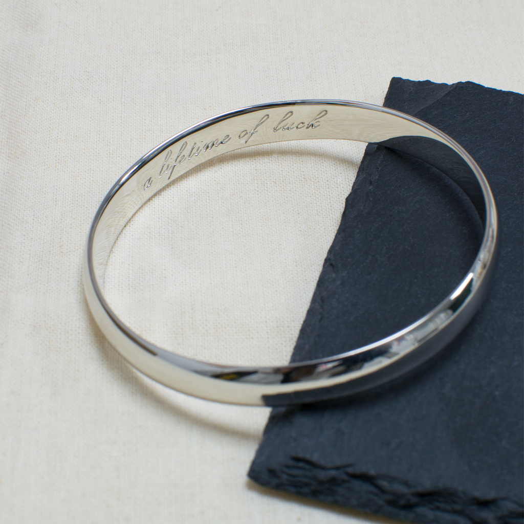 Silver Plated Secret Message Bangle