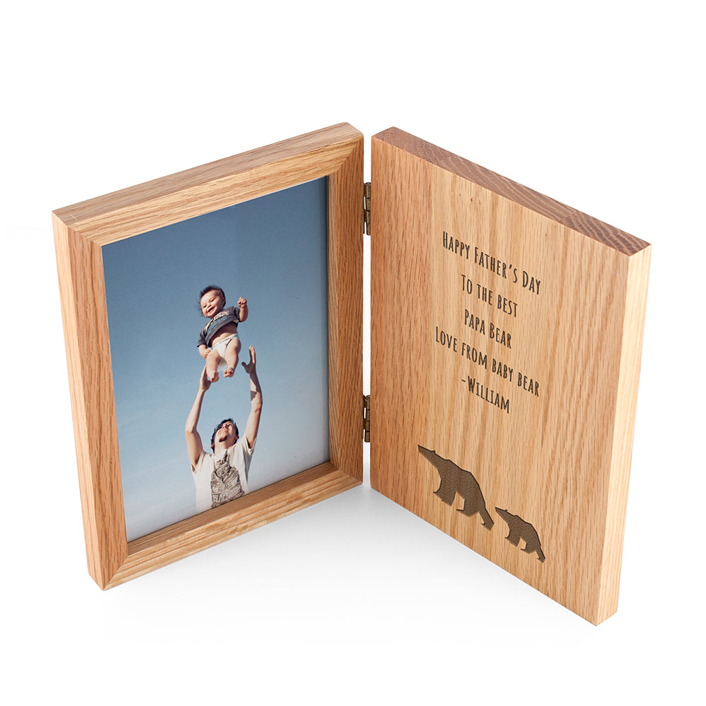 Engraved Father's Day Bear Book Photo Frame - treat-republic