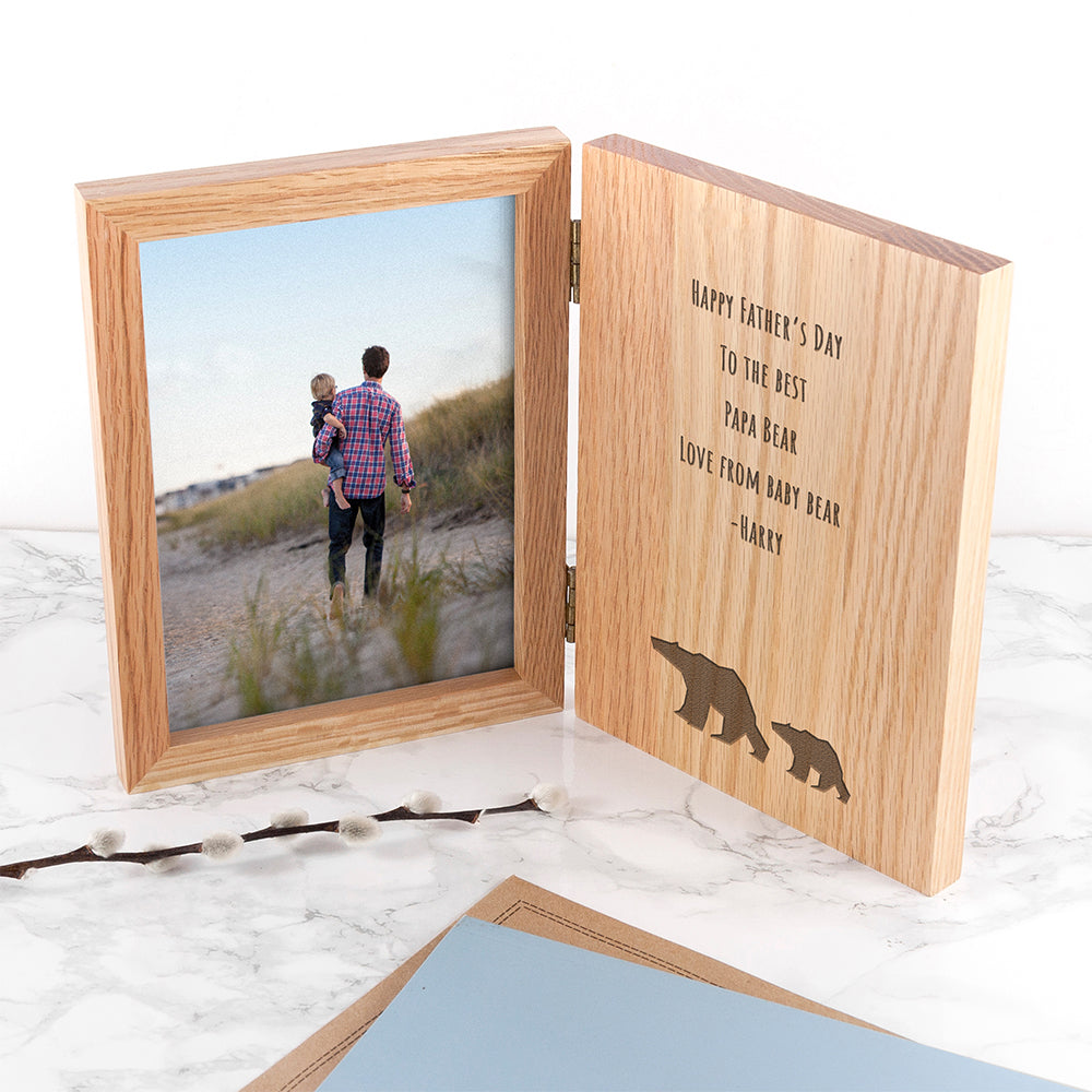 Engraved Father's Day Bear Book Photo Frame - treat-republic