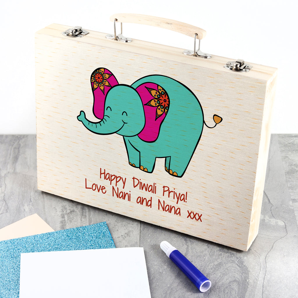Happy Diwali Elephant Colouring In Set for Kids - treat-republic