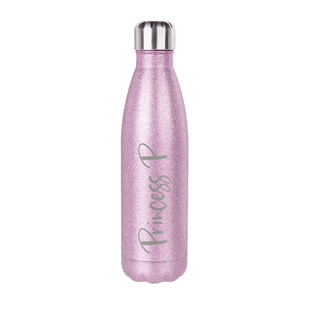 Personalised Glitter Insulated Water Bottle