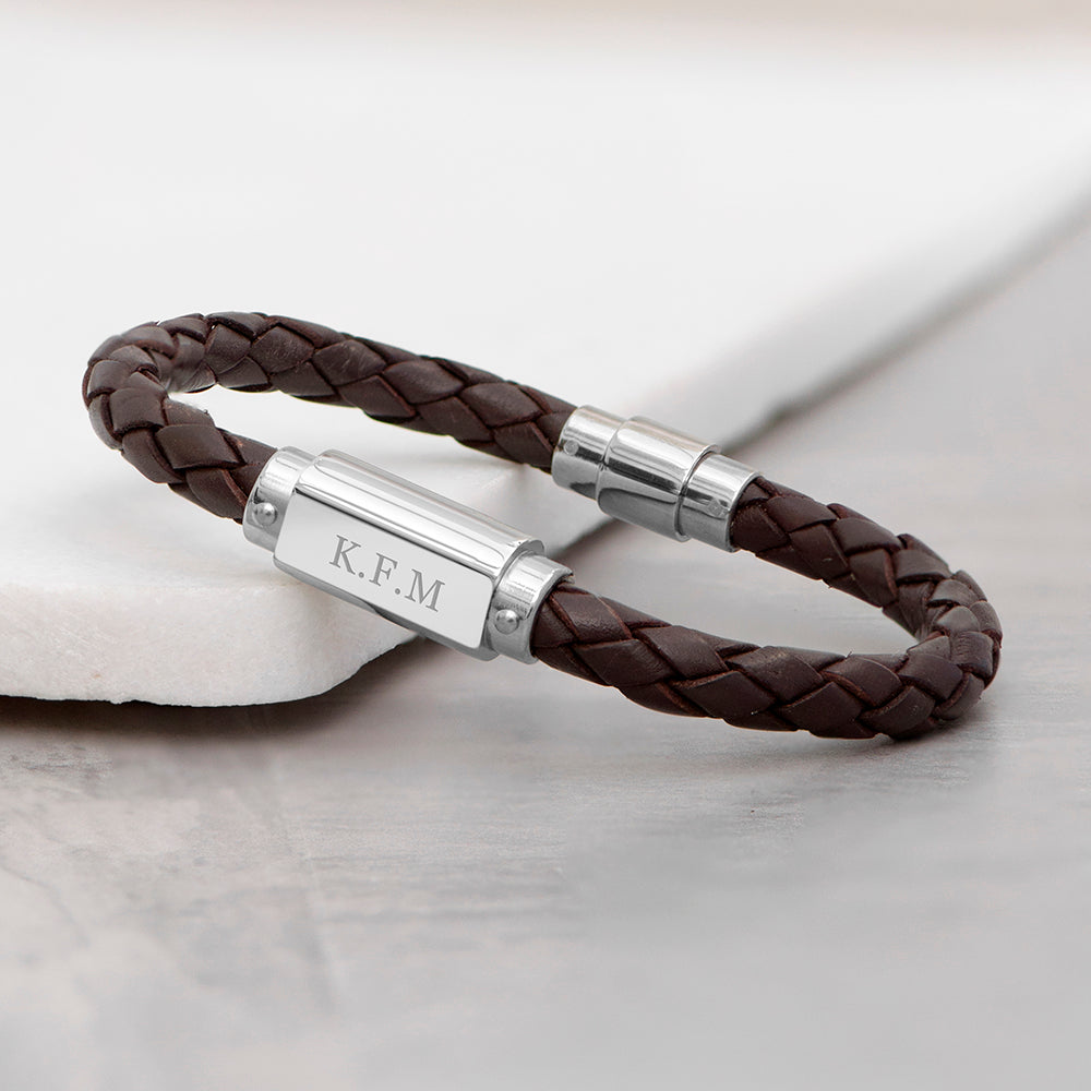Shop Men's Personalised Leather Bracelets in Australia from Silvery