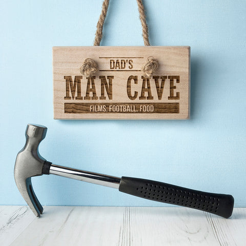 Personalised Man Cave Wooden Hanging Sign