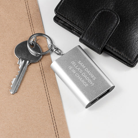 Emergency Personalised Miniature Powerbank Keyring - treat-republic
