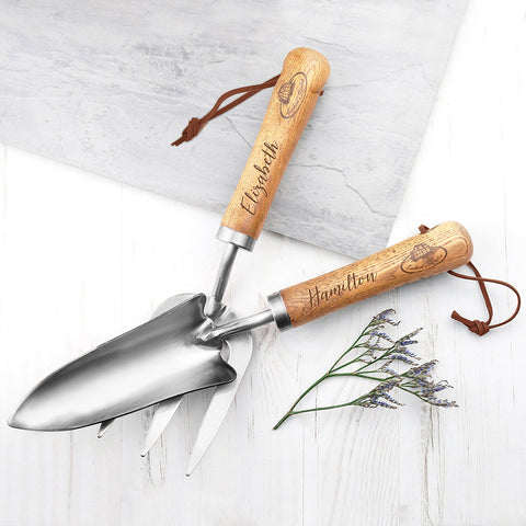 Personalised Luxe Silver Trowel and Fork Set