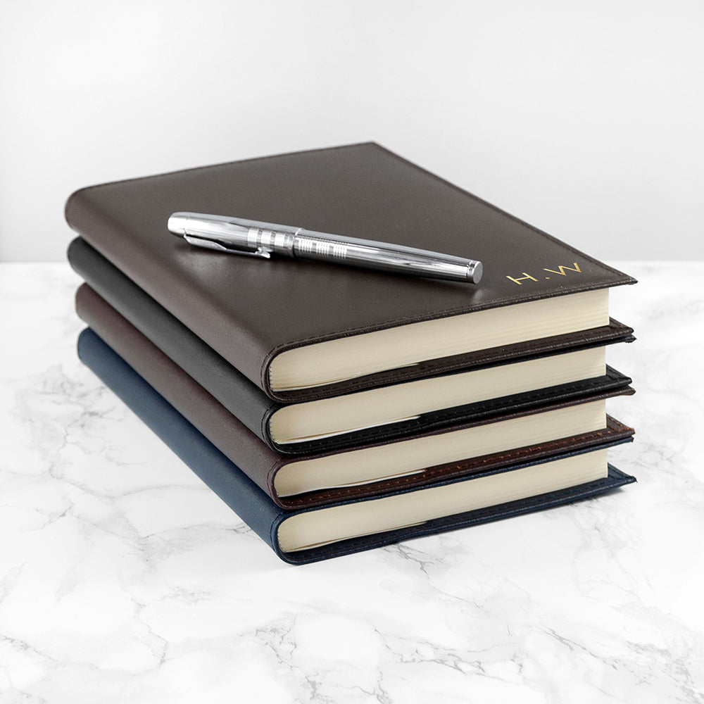 Personalised Luxury Leather Refillable Notebook | Stationery | Treat ...