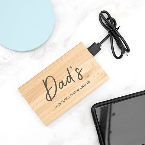 Personalised For When You Need A Boost Bamboo Powerbank