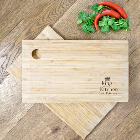 Personalised King of the Kitchen Bamboo Chopping Board