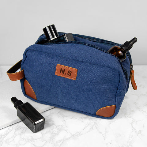 Personalised Deluxe Denim Wash Bag