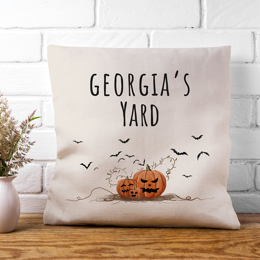 Personalised Halloween Pumpkin Patch Cushion Cover