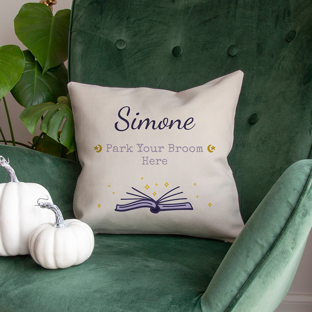 Personalised Halloween Spell Book Cushion Cover