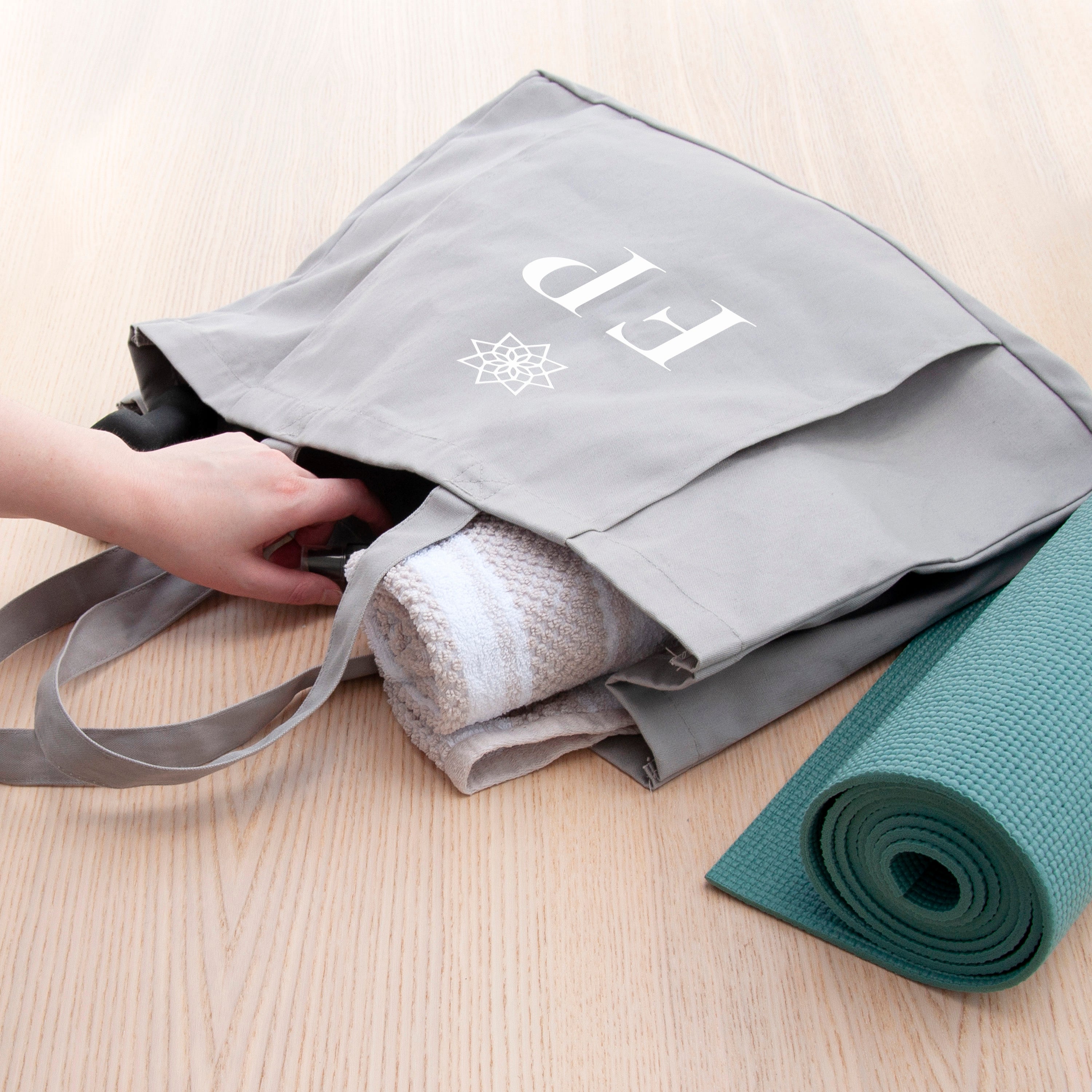 Monogrammed Organic Yoga Tote Bag, Sports Gifts