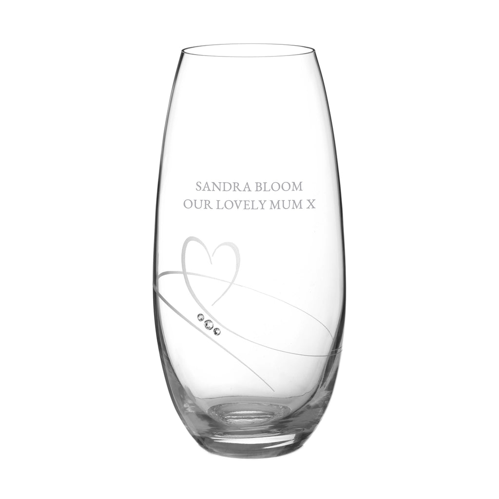 Personalised Romantic Barrel Vase with Swarovski Crystals