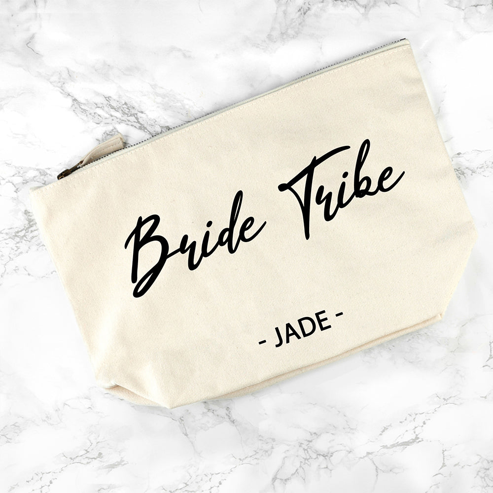 Bride Tribe Personalised Cosmetic Canvas Bag - treat-republic