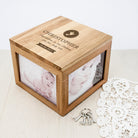 Christening Oak Photo Keepsake Box - treat-republic