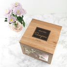 Contemporary Mr & Mrs Oak Photo Keepsake Box - treat-republic