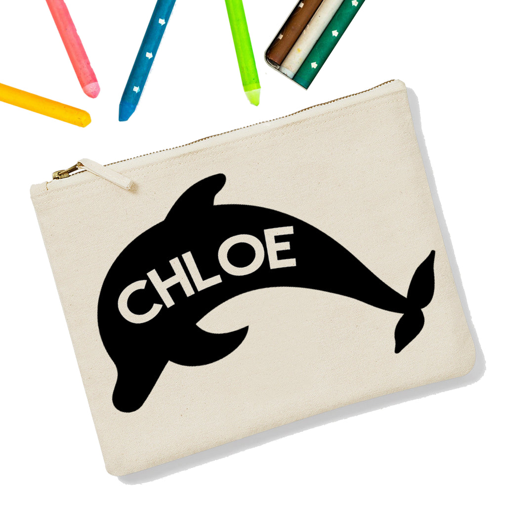 Dolphin Personalised Zipup Pencil Case - treat-republic