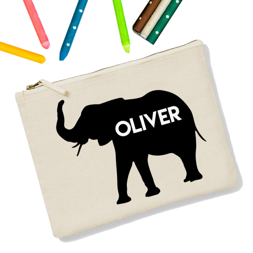 Elephant Personalised Zipup Pencil Case - treat-republic