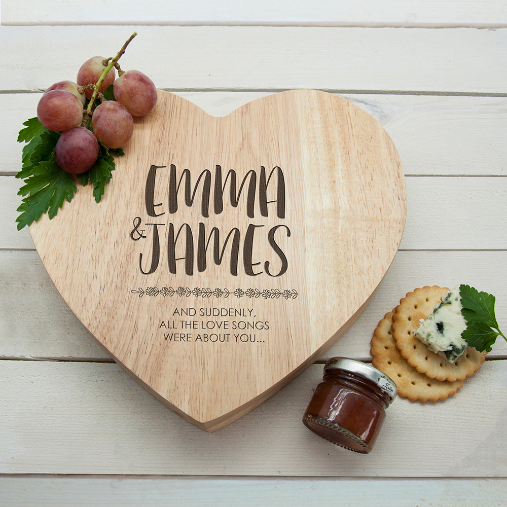 Engraved All About You Heart Cheese Board - treat-republic