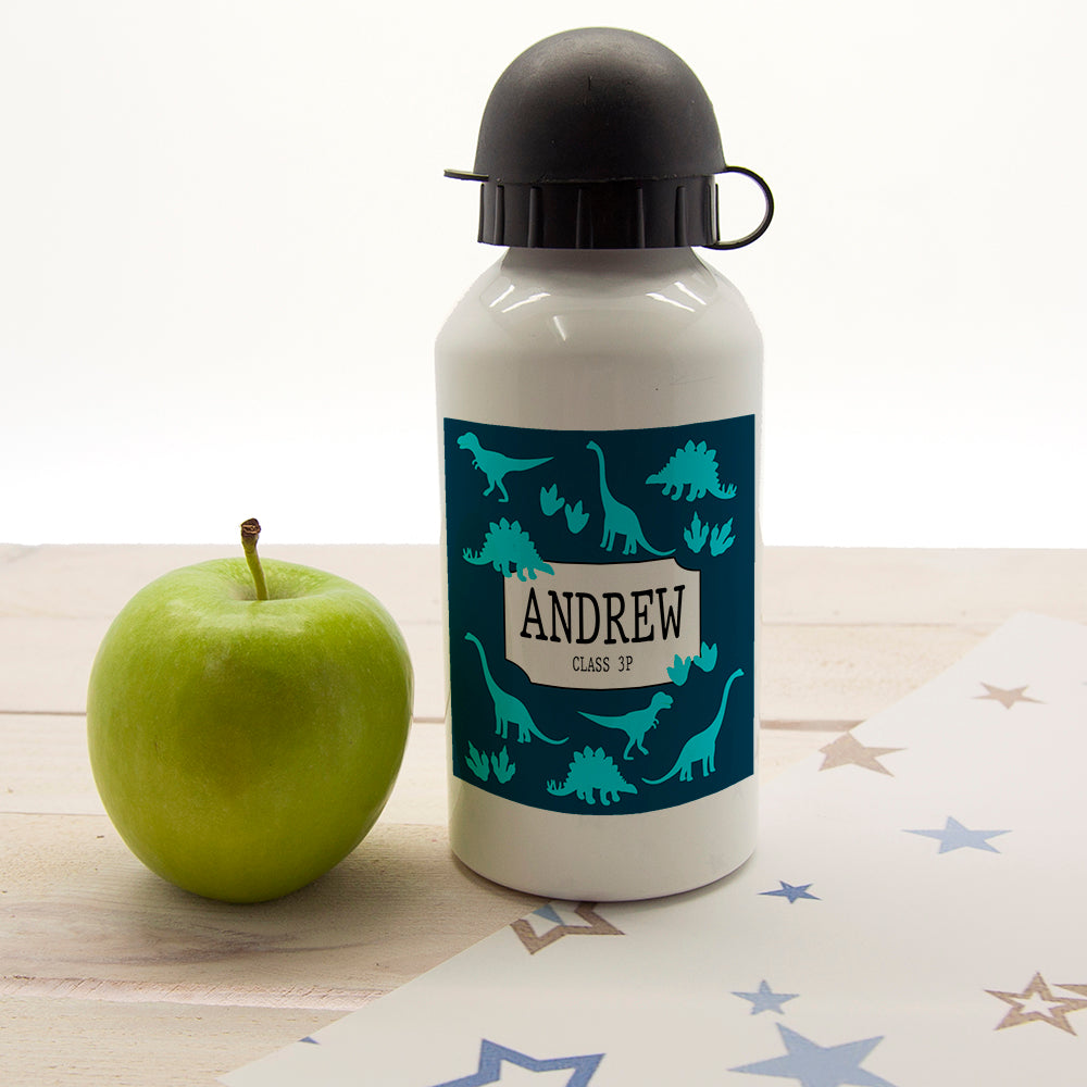 Jurassic Fun Silhouette Personalised Water Bottle - treat-republic