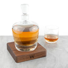 Monogrammed LSA Whisky Decanter & Walnut Base - treat-republic
