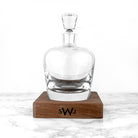Monogrammed LSA Whisky Decanter & Walnut Base - treat-republic