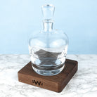 Monogrammed LSA Whisky Decanter & Walnut Base - treat-republic