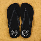 Monogrammed Flip Flops in Black and White - treat-republic