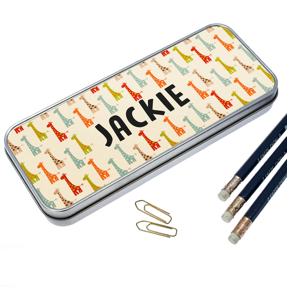 Multi-Coloured Giraffe Pattern Pencil Case - treat-republic
